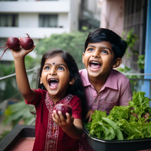 PACK OF 5 : Tomato , Brinjal , lettuce , Beetroot , Capsicum. [Rainbow Veggie Fusion] - sattvishtik
